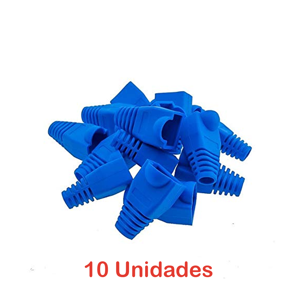 10x Pack Fundas Conectores Ethernet RJ45 de Red, Alta Calidad Clavija Azul