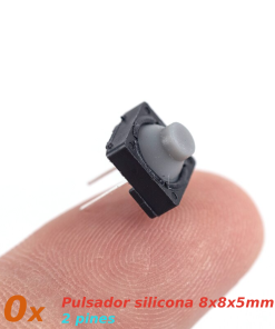 10x Pulsador silicona 8x8x5mm silencioso 2 pines SPST NO
